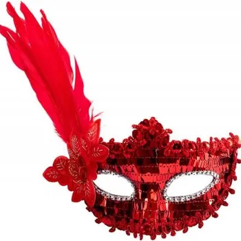 Karnevalová maska Maska na oči (benátská) červená