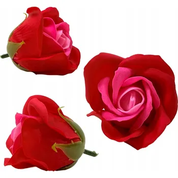 umělá květina Mýdlová růže růžovo-červená Květiny Hlavičky Růže mýdlové do flowerboxů