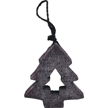 Vánoční dekorace Ozdoba na vánoční stromeček ve tvaru stromečku, hnědá, 9 cm