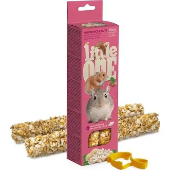 Krmivo pro hlodavce Little One tyčinky pro hlodavce s foukanými burizony a ořechy 2x55g