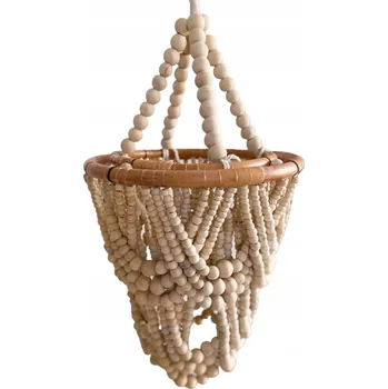 ETNO Lustr s Korálky Boho Závěsné Světlo KORÁLKY hnědá béžová