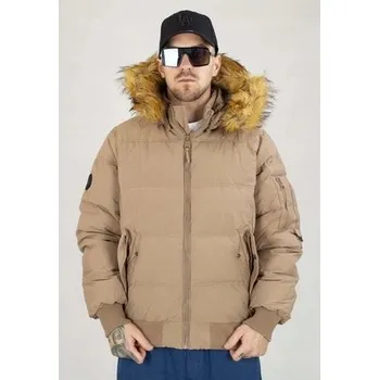 Moto bunda Pitbull pánská prošívaná bunda s odepínací kapuce Burnt, velikost M