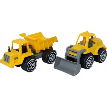 autíčko Plasto stavební vozidla 23 cm, sklápěčka nebo bagr