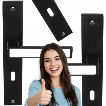 Dveřní kování Klika ke dveřím interiérovým Gamar Dlouhá, Čtvercová rozeta, Rozeta s otvorem pro klíč