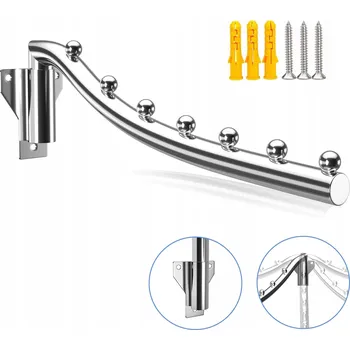 Věšák SKLÁDACÍ NÁSTĚNNÝ VĚŠÁK Z NEREZOVÉ OCELI OTOČNÝ VĚŠÁK NA KABÁTY