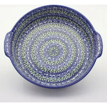 Keramická mísa kulatý s uchy, keramika Bolesławiec