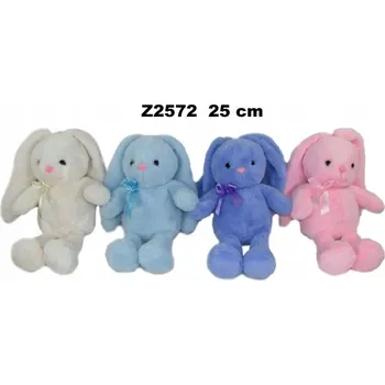 plyšák PLYŠOVÝ zajíc, 25 cm, mašle, 4 barvy.