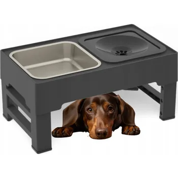 Miska pro psa Miska Dla Psa Niechłapiąca Miska pro Psa Proti Vylévání s Nastavitelnou Výškou na Stojanu, Zpomalovací 2v1