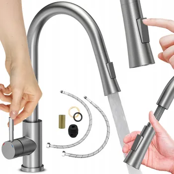 Vodovodní baterie Stojánková kuchyňská baterie Sink Quality TOPAZNEW2 stříbrná