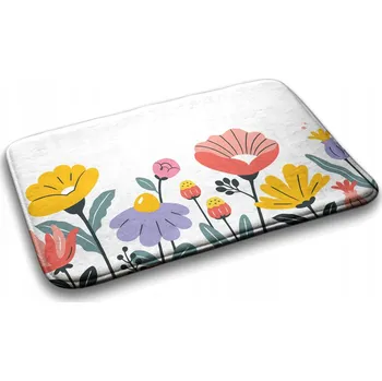 Koupelnová předložka Protiskluzová koupelnová předložka s květinovým vzorem