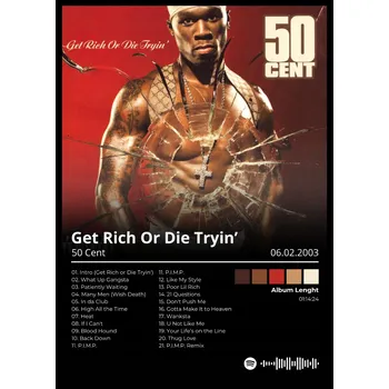 Obraz Plakát 50 Cent Dárek pro kluka dívky album rámeček ozdoba na zeď