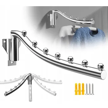 Věšák OBLOUKOVÝ VĚŠÁK 7 KULIČEK 40cm NA ZEĎ DO SKŘÍŇ LOŽNICE KOUPELNY