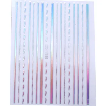 Umělé nehty SAMOLEPKY NA NEHTY PROUŽKY HOLO JO-1330