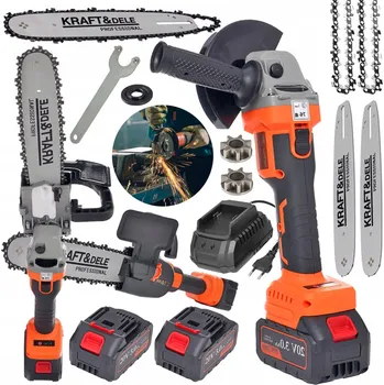 Bruska Bezkartáčová Aku Úhlová Bruska 2v1 Pila Okružní Pila 2 x Aku 3Ah