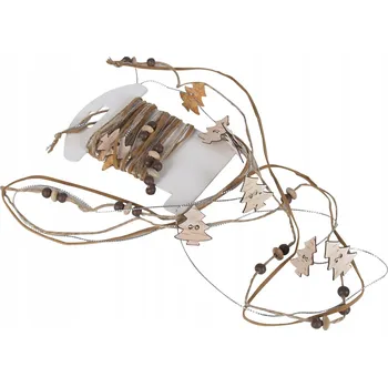 Vánoční dekorace Dekorační stuha s korálky, motiv Vánoční stromek, vánoční ozdoba 150 cm