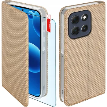 Pouzdro na mobilní telefon Flipové Pouzdro KrainaGSM pro Motorola Moto G86 zlaté