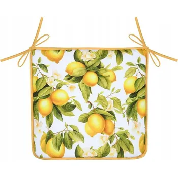 Polštář Polštář na židli ACIDULE 38x38 cm citronová sedací vazba boho
