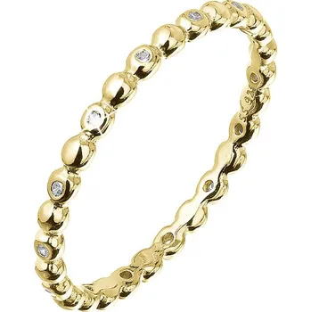 Prsten EVOLUTION GROUP CZ Pozlacený stříbrný prsten se zirkonky - velikost 55 - 15005.1