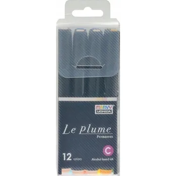 Dekorativní fix, na karton, na papír, na alkoholové bázi, permanentní, voděodolný, vícebarevný Marvy Uchida, 12 ks