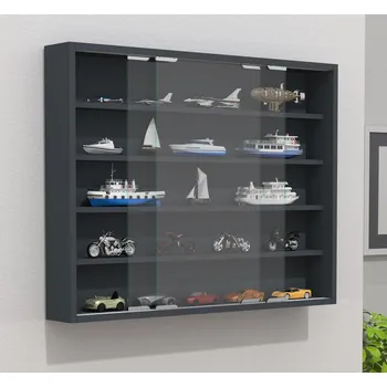 Komoda VCM Nástěnná vitrína Agisa L, antracitová 487121