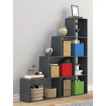 Koupelnový nábytek VCM Schodová police Dubila L, antracitová 487238