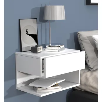 Noční stolek VCM Nástěnná zásuvka Usal XL 45, bílá 487594