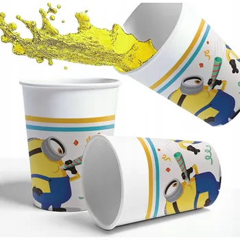 Party nádobí KELÍMKY PAPÍROVÉ Mimoni GRU POHÁDKA PRO DĚTI K NAROZENINÁM 200 ML 8KS