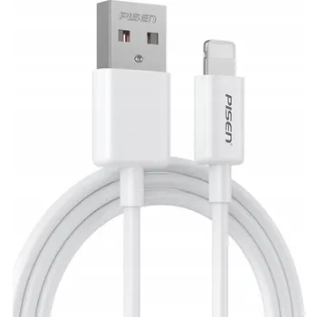 Datový kabel Kabel Pisen USB - Apple Lightning 1 m bílý