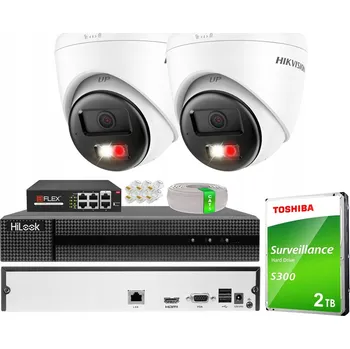 Bezpečnostní kamera Sada se dvěma 4MPx kamerami VE-NC143F-LIU Hikvision Hybrid Light PoE