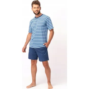 Pánské pyžamo Key Pánské pyžamo MNS 364 krátký rukáv velikost L