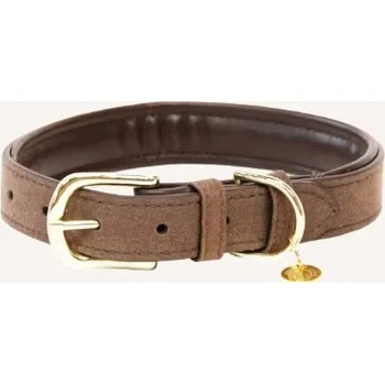 Obojek pro psa Obojek pro psa Velvet Leather Kentucky, hnědý, velikost S