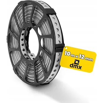 Úhloměr Montážní perforovaná páska ocel 0,7x12 mm 10 m pro trubky a kabely Domax TM14