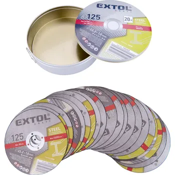 Vrták Řezné kotouče na kov ocel 125/1,0 mm 20 ks kovové krabička sada kotoučů