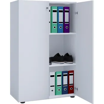 Komoda VCM Komoda Lona 3 přihrádky s dvířky, bílá 486802