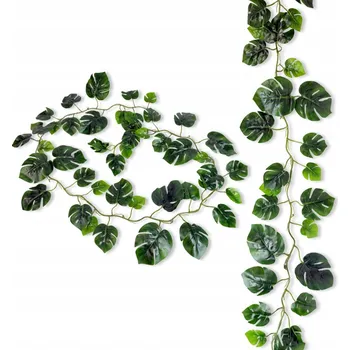 umělá květina Monstera Girlanda z listů Monstery 180 cm Zelené girlandy na terasu Zahrada