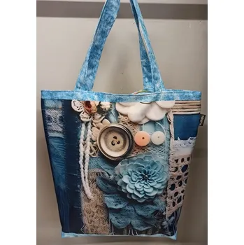 Nákupní taška Taška nákupní kočárkovina - Riflová koláž