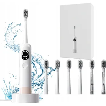 Elektrický zubní kartáček SONICKÝ KARTÁČEK NA ZUBY - OSCILACE + VIBRACE + 6 NÁHRADNÍCH HLAVIC - ELEKTRICKÝ