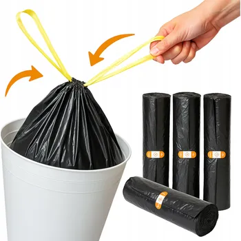 Pytle na odpadky Pytle na odpad s páskou 60L silné PROFIL černé 10 ks role