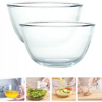 Salátové mísy, univerzální skleněné misky sada LUXITO Basic 1000ml, 16,5cm, 2ks