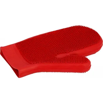 Čištění pro koně HIPPOTONIC Rukavice na čištění a masírování Hippotonic, red