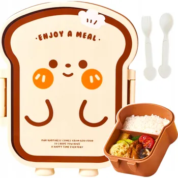 Svačinový box SVAČINOVÝ BOX VELKÁ NÁDOBA NA JÍDLO POTRAVINY KRABIČKA LUNCHBOX + PŘÍBORY