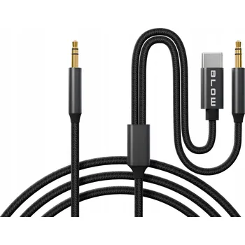Audio kabel Kabel Blow USB-C - 2x 3,5 mm jack (sluchátkový a mikrofonní) - USB typ C, 1,2 m