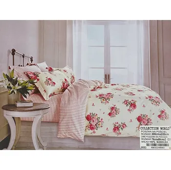 Povlečení SADA POVLEČENÍ 220X200 100% BAVLNA KVĚTY M667