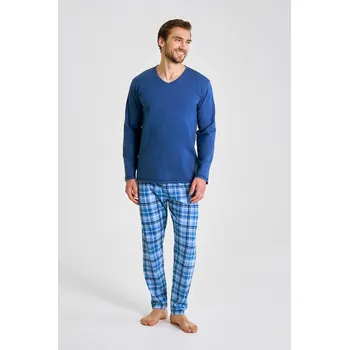 Pánské pyžamo 3475 PÁNSKÉ DLOUHÉ PYŽAMO MARK M-2XL JEANS 2XL