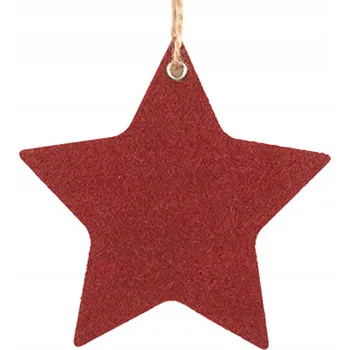Vánoční dekorace Ozdoba na stromeček "Hvězda" filcová dekorace 10 cm červená
