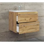 VCM 2dílná umyvadlová skříňka Badinos 2 zásuvky 60 cm, dub medový 486404