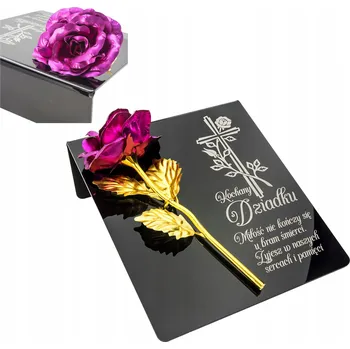 Smuteční dekorace DEKORACE na hrob S GRAVÍROVÁNÍM HŘBITOVNÍ SVÍČKA podstavec na hřbitov RŮŽE PRO DĚDEČKA