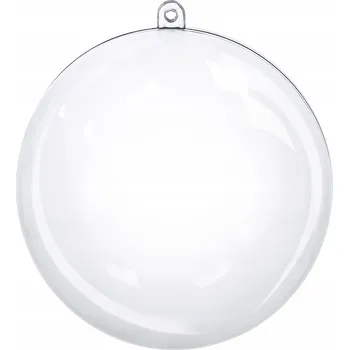 Vánoční ozdoba AKRYLOVÁ Koule Vánoční Koule PRŮHLEDNÁ 8cm 5ks Plastová Ozdoba k Dekoraci