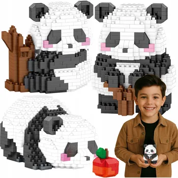 ostatní stavebnice STAVEBNICE SADA 3 V 1 PANDA MINI KOALA DÁREK