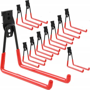 Obraz 10x Rovný hák na desku/panel botle 19 Cm, nářadí do garáže, nosnost 25 kg, na žebřík, lopatu